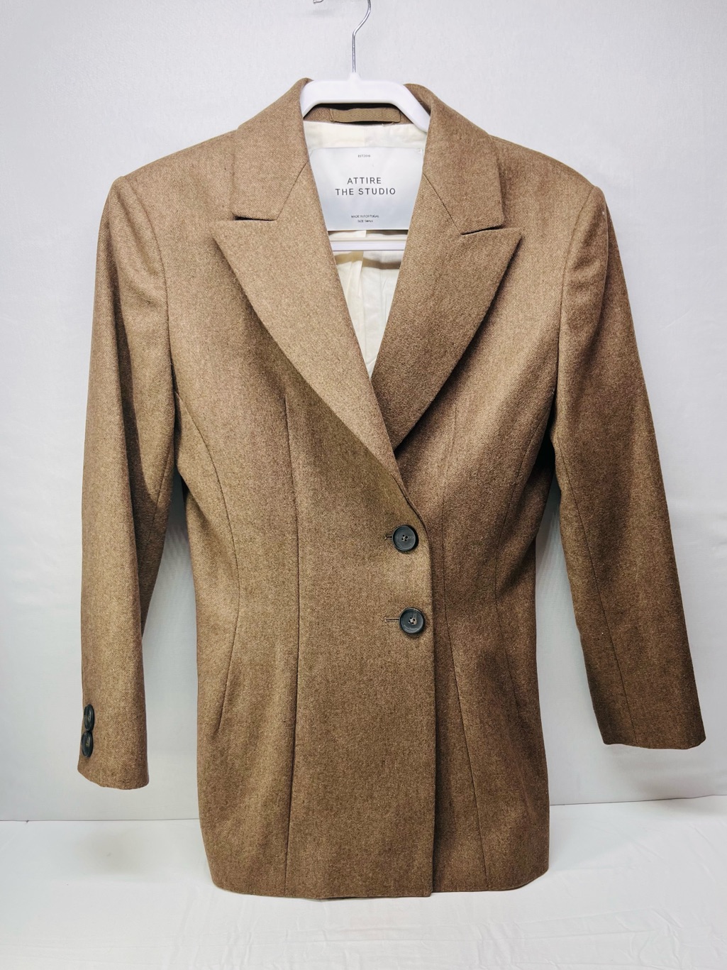 Brown Tailored Wool-Blend Blazer — image 2 of 8